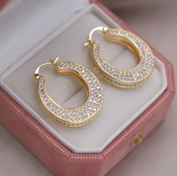 14k gold diamond earrings - Picture 1 of 9